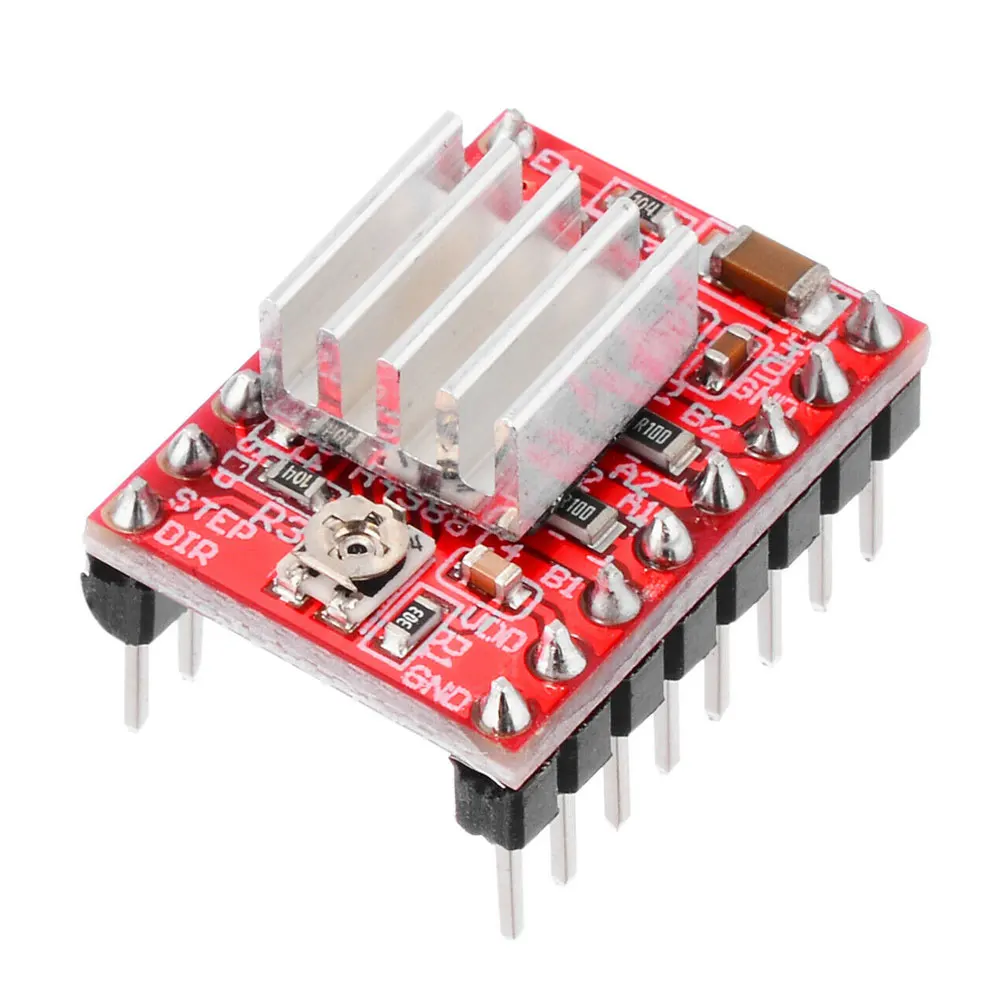 10 шт./лот A4988 Драйвер шагового двигателя Модуль с радиатор Reprap доска 4 слойные PCB