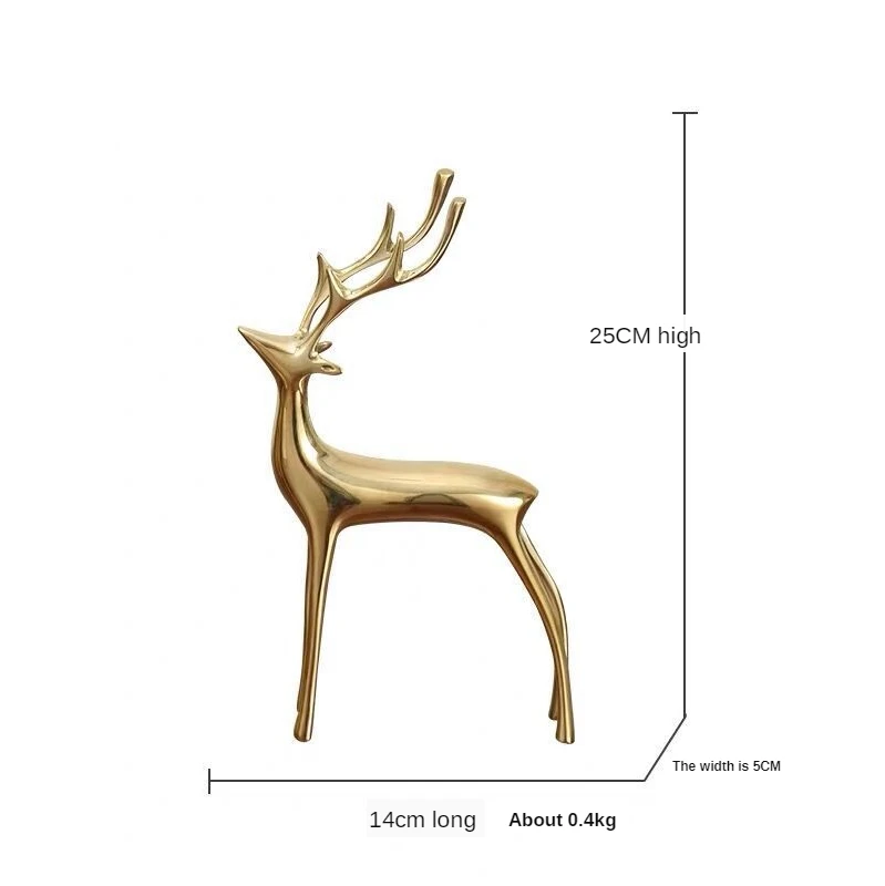 

Creative Pure Copper Deer Decoration TV Cabinet Wine Cabinet Gift Home Decoration European Living Room Entrance Decoration Craft