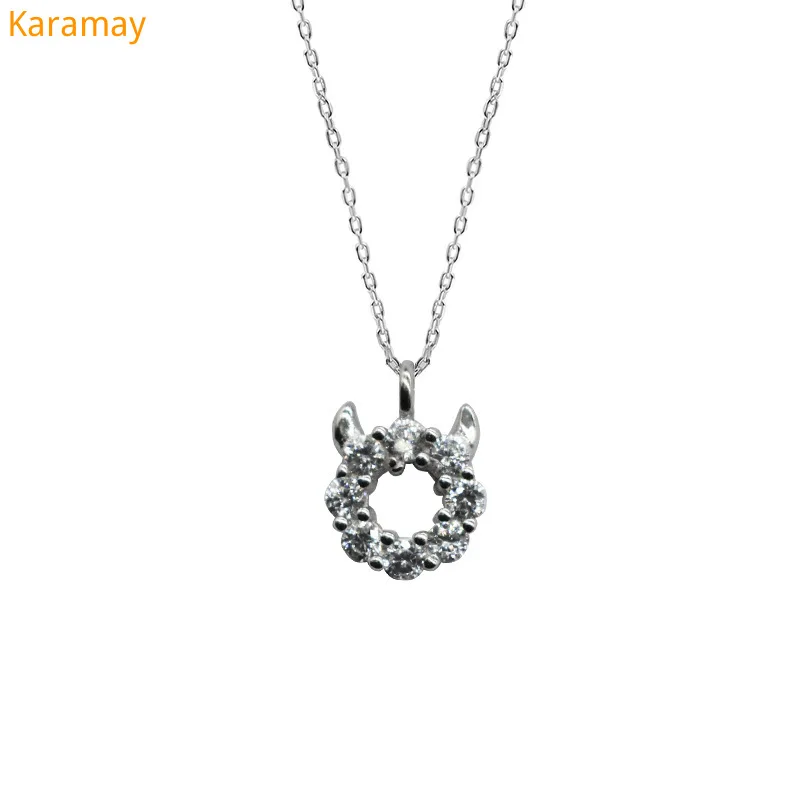 

Sweet little fresh S925 Sterling Silver little devil flash diamond necklace Japanese and Korean simple versatile clavicle chain