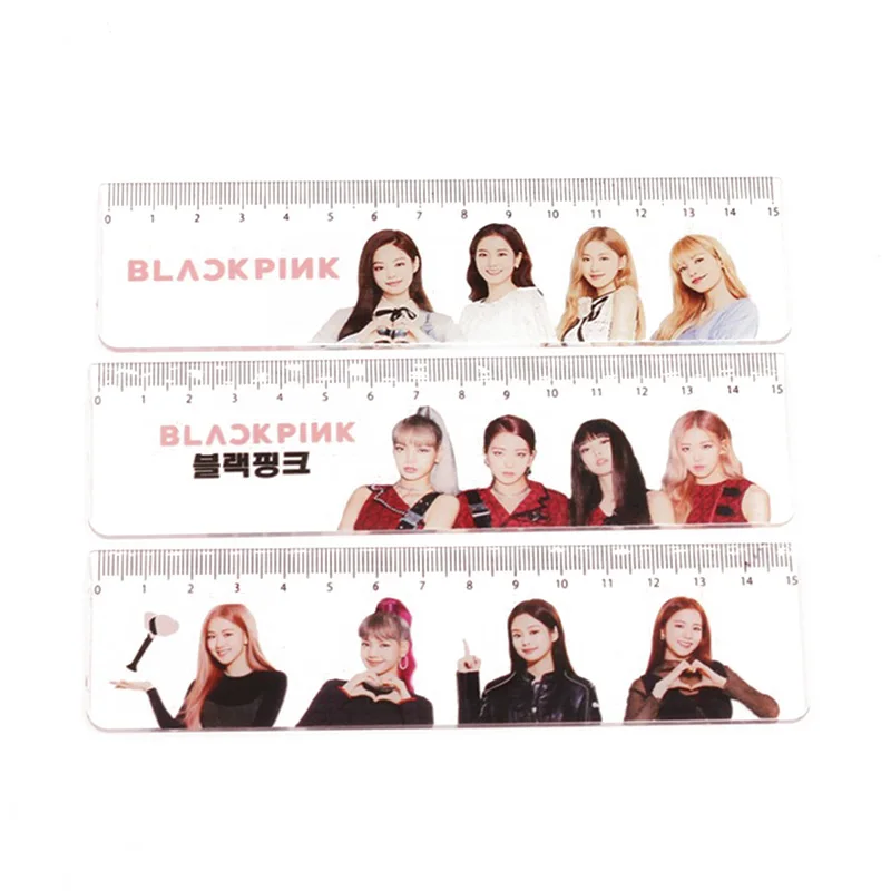 1 шт. Kawaii Hot Kpop Blackpink Twice удобный прямой акриловая Линейка Канцелярские линейки школьные принадлежности