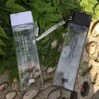 Многоцветный прозрачный Пластик большой Ёмкость Портативный анти-Осень Спорт на открытом воздухе Фитнес прямоугольный Матовый подходит для путешествий и занятий спортом стакана воды, 1 шт.