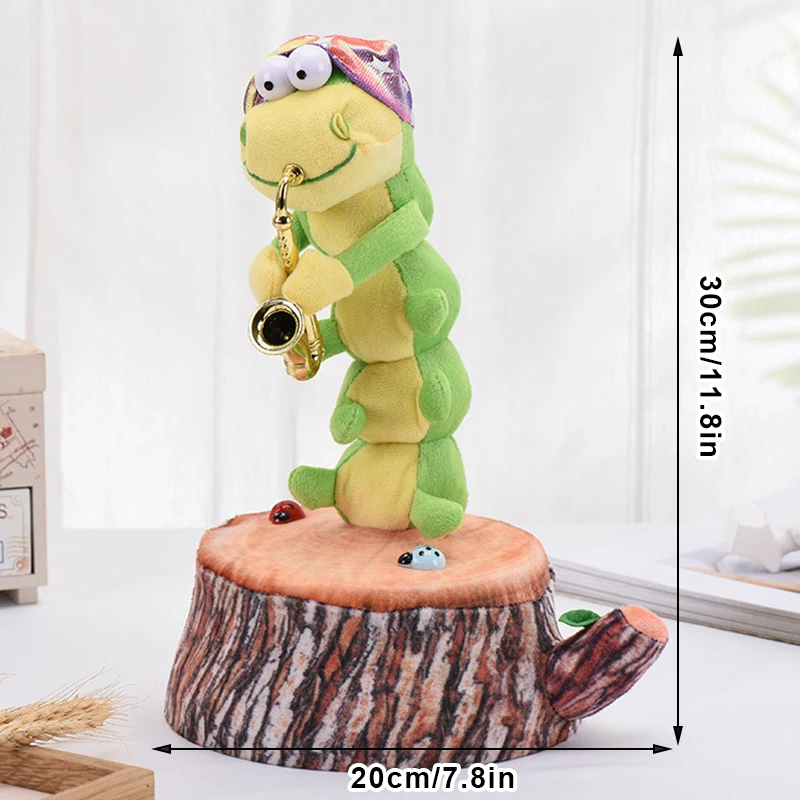 

Caterpillars Plush Dancing Electric Toy Caterpillars Net Red Toy Can Play Saxophone For Kids Children @LS