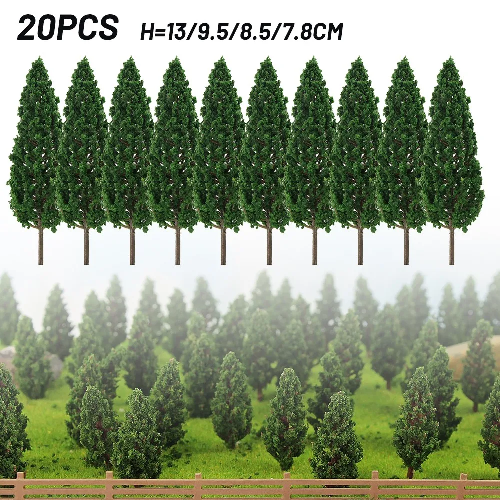 

20x Pine Model Trees For Train Railroad Diorama Wargame Park Landscape Scenery Green Leaves Railroad Railway Scene Scenery Lands