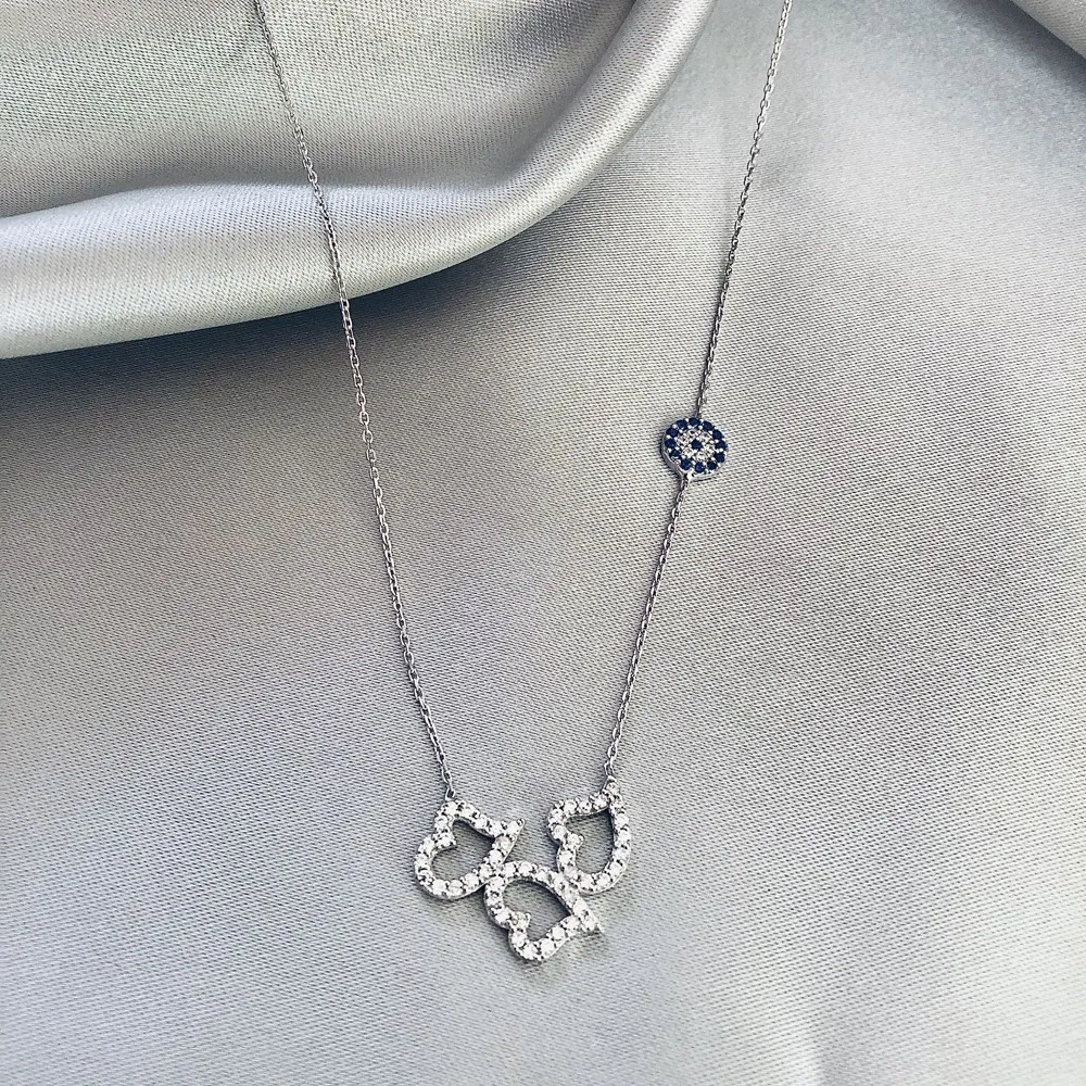 

Endless Love Heart 925 Sterling Silver Necklace Women Girls Gift Jewelry Accessories Fashion Handmade Elegant Chain