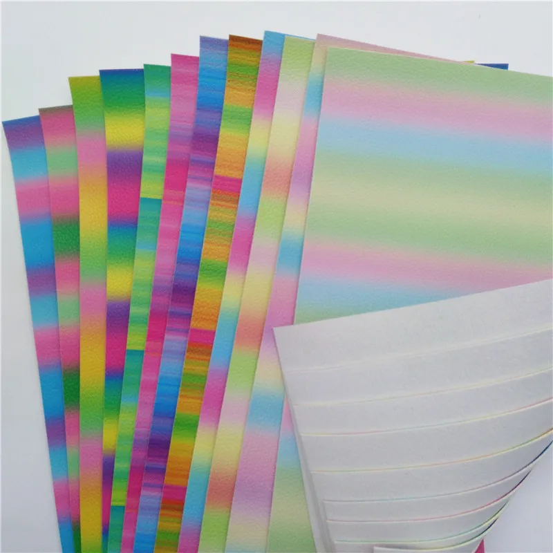 Радужная синтетическая кожа текстурированная личи искусственная тканевые листы