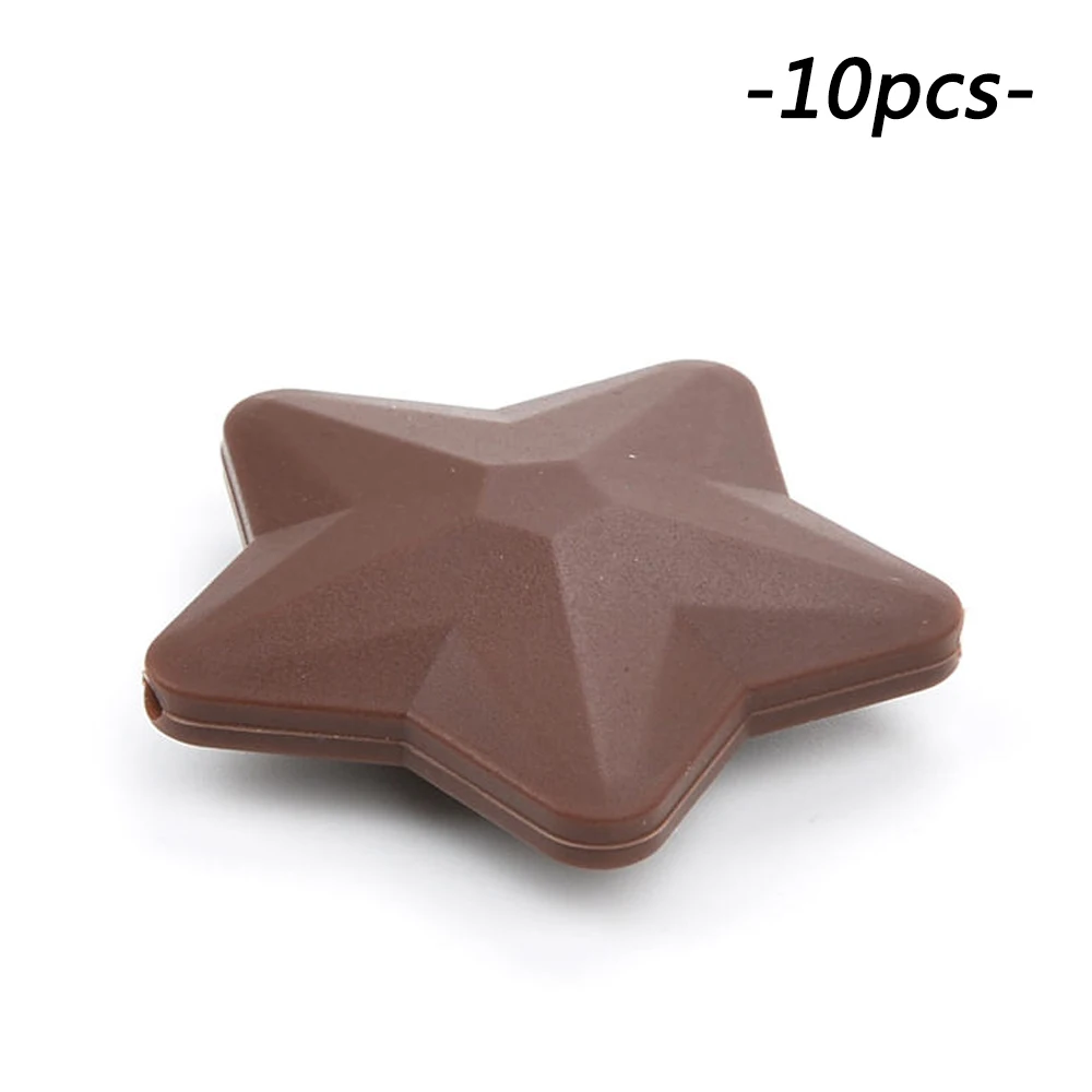 Chocolate LOFCA 10 шт. силиконовые бусины Мягкие Детские Прорезыватели для зубов Diy ювелирные изделия браслет колье и кулон детский Прорезыватель силиконовая звезда - Цвет: Chocolate