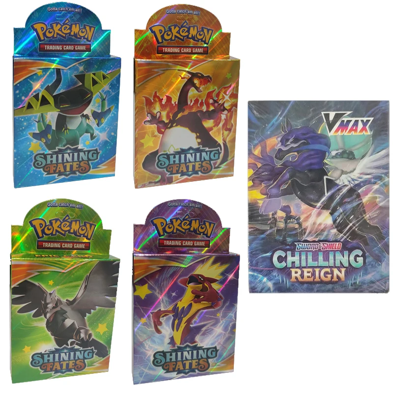 

Pokemon English Cards 48PCS Cards Per Random Box New POKEMON VMAX SHINING FATES Ptcg Battle Collection Card Box Kids Toy Gift