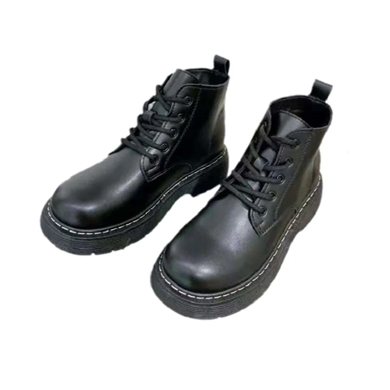 

SHIXIAO leather women's 2021 British style casual ankle boots low-heel motorcycle short boots Martin