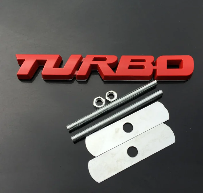 

Красная металлическая 3D наклейка на переднюю решетку гриля автомобиля Turbo T
