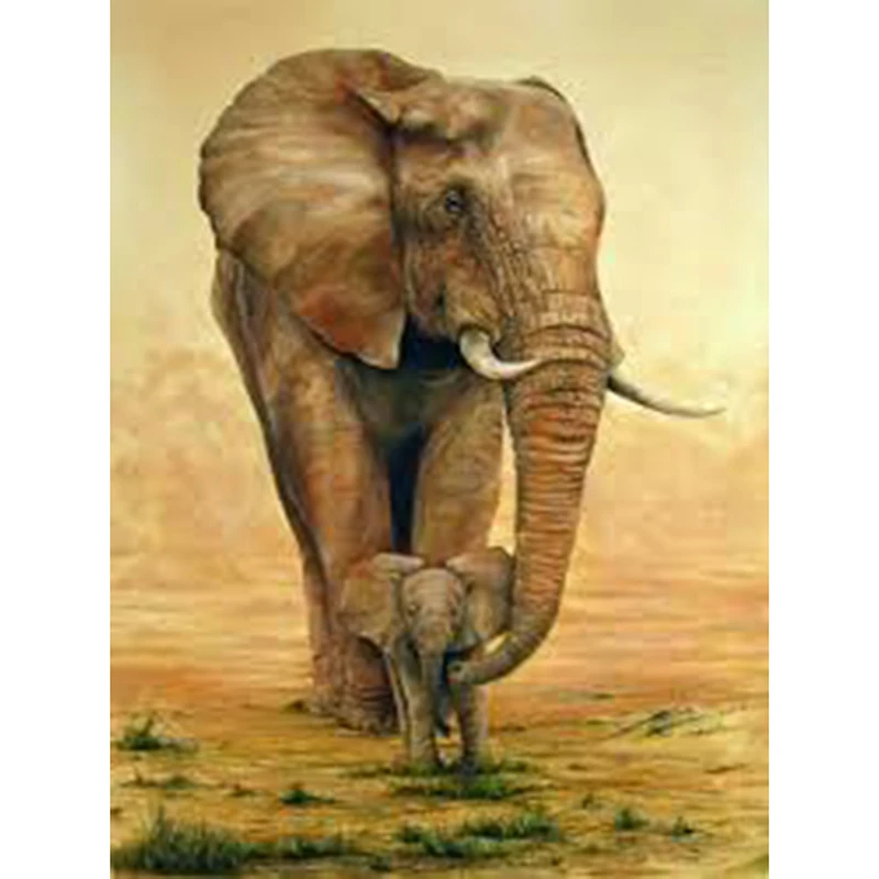 

Full Drill Square/Round Diamond Painting Elephant Daimond DIY 5D Picture Mosaic Diamond Embroidery New Year Love Gift Decoration