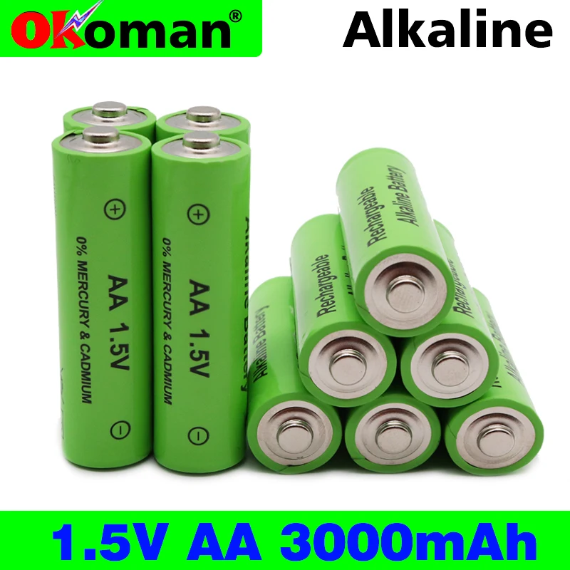 2 ~ 10 шт./лот новый бренд AA Перезаряжаемые батарея 3000 мА/ч 1 5 V Новые щелочные для