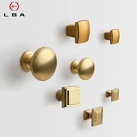 chinese style furniture cabinet hardware handle round square head gold imitation copper zinc alloy push pull door handle