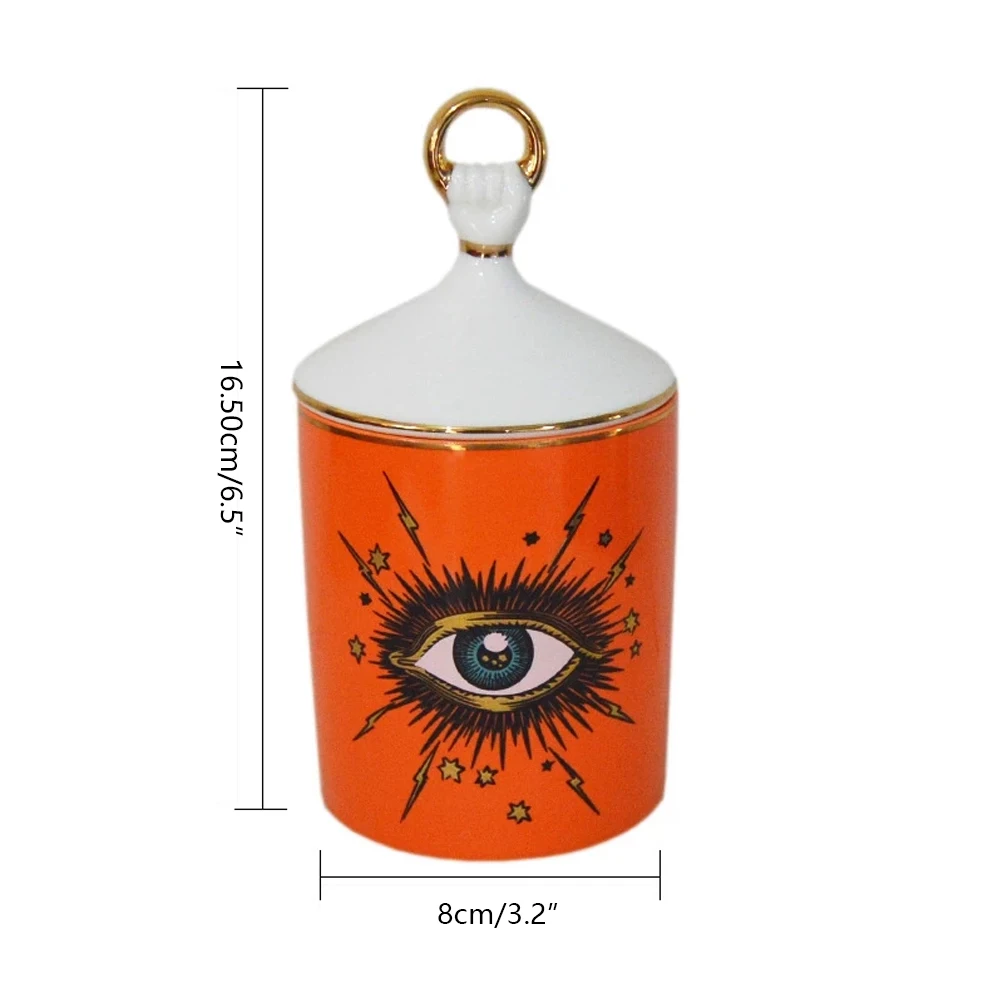 

Candle Jar Big Eye Starry Sky Incense Candle Holder With Hand Lid Aromatherapy Candle Jar Handmade Candleabra Home Decoration