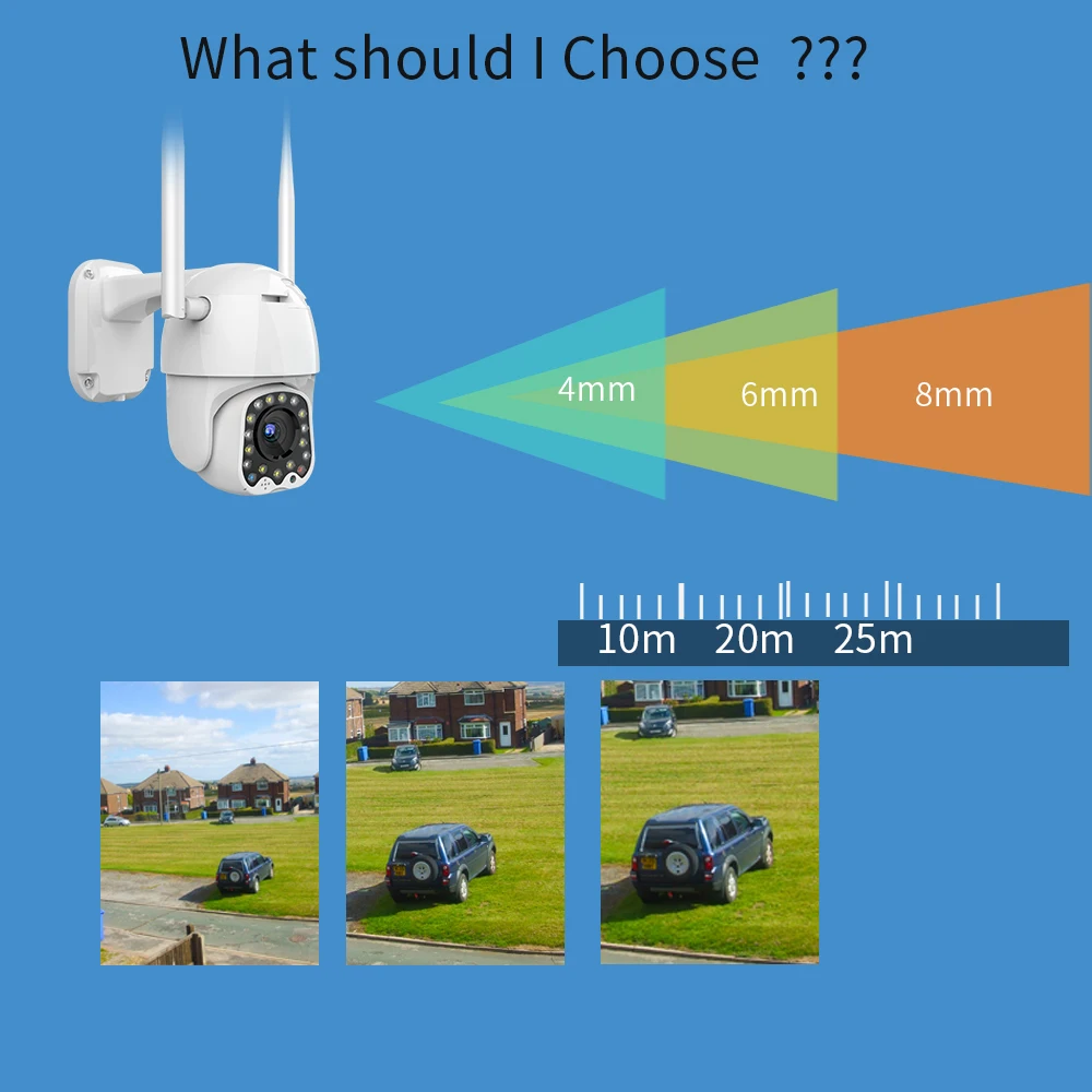 Открытый сигнал движения 2MP IP камера WiFi двойная антенна скорость купольная с
