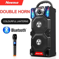 newmine a1 portable dj player wireless bluetooth outdoor high power party led light audio subwoofer speakers support computer