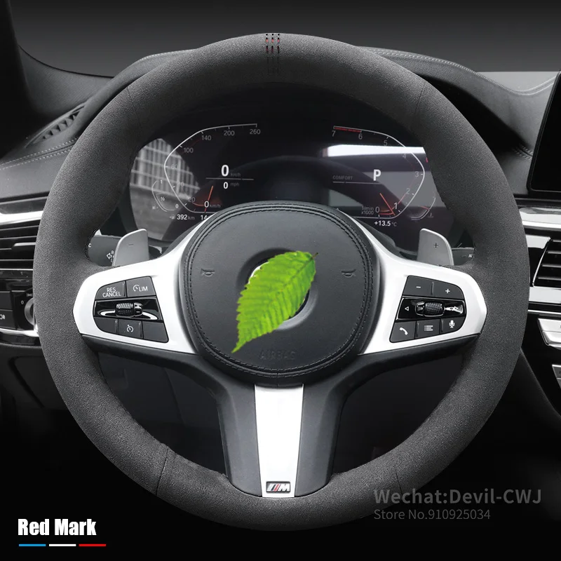 

Premium suede hand stitched steering wheel cover for BMW 1 2 3 4 5 series 530le x1 x2 x3 x4 x5 x6 x7 Grip cover car accessories