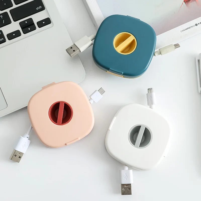 

Multifunctional Rotatable Travel Charger Cable Organizer Bag Portable Data Cable Storage Box Earphone Case Finishing Package