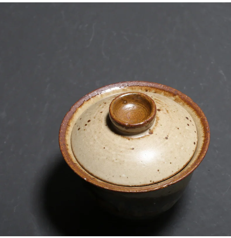 PINNY Ретро грубая гончарная печь Gaiwan в японском стиле кунг-фу чайная чаша Керамика ручной работы пиалы для чая Чайная церемония украшения