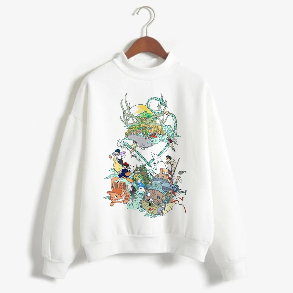 Totoro Studio Ghibli Kawaii Harajuku Толстовка для женщин Ullzang Красивый Веселый мультяшный Аниме толстовки 90s Графический Hoody женский - Цвет: 25