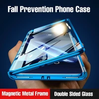 Mobile Phone Magnetic Metal Case Double-sided Glass Shell Huawei Honor Mate Lite P40 P30 P20 Pro Smart 2019