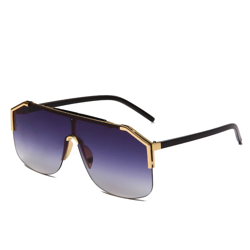 

Classic Retro One Piece Oversized Rimless Sunglasses For Men Brand Design Vintage Outdoor Driving Sports UV400 Sun Glasses 2021