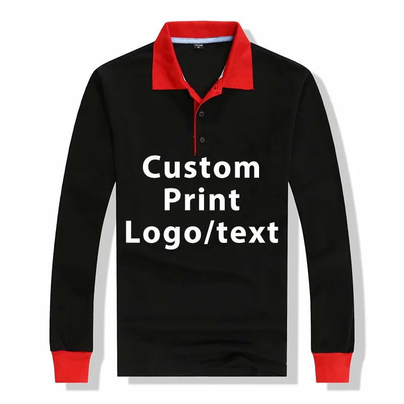 Рубашка поло для мужчин и женщин повседневная хлопковая с длинным рукавом