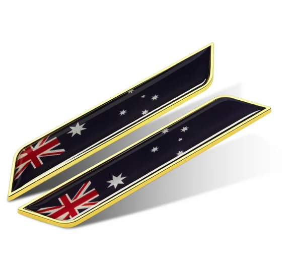 

Pair Gold Australia Aussie Flag Auto Emblem Badge Motorcycle Decals Fairing Decals Stickers Car Accessories