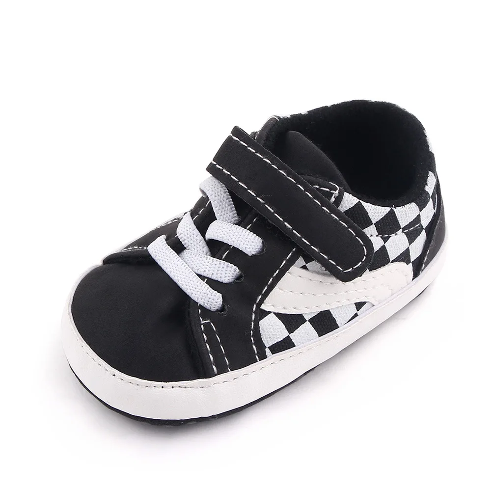 

Baby Shoes Boys Girls 0-1 Years Old Canvas Prewalker for Newborn Fashion Velcro Toddler Crib First Walkers