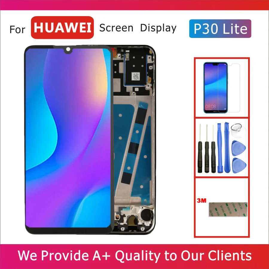 ЖК дисплей 6 15 дюйма для Huawei P30 Lite / Nova 4e с сенсорным экраном и дигитайзером в сборе