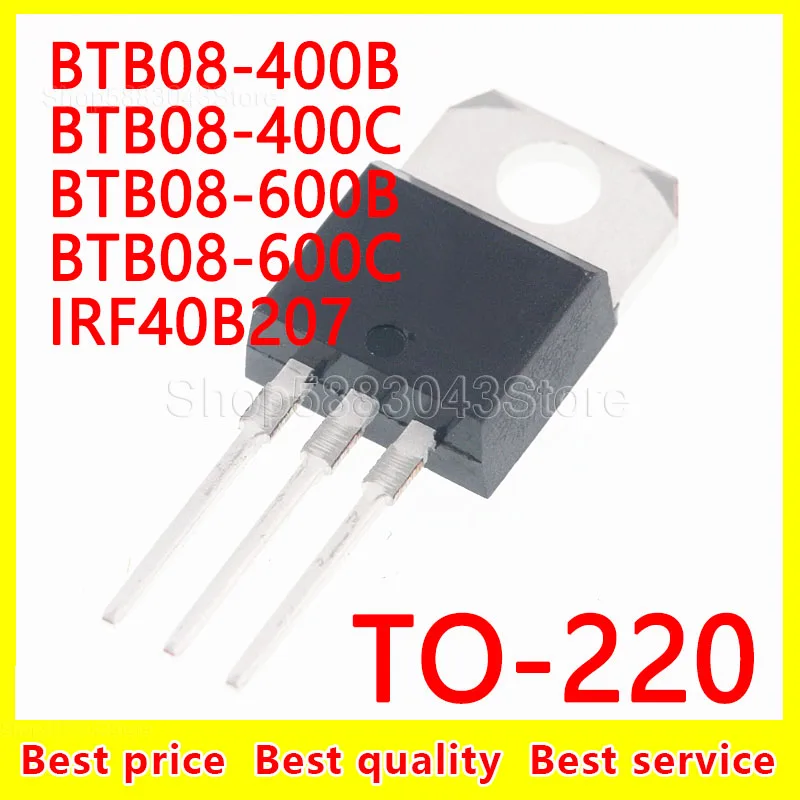 

(10piece)100% New BTB08-400B BTB08-400C BTB08-600B BTB08-600C IRF40B207 TO-220 Chipset