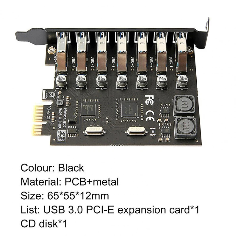 USB 3 0 PCI Express адаптер e на 7 портов Расширенный карта USB3 PCIe PCI-e x1 контроллер конвертер