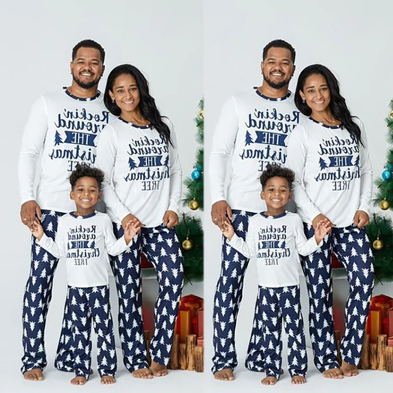 

Christmas Family Matching Outfits Pajamas Sets Adult Kid Home Clothes All Print Top + Pants Xmas Sleepwear Baby Romper New CL669