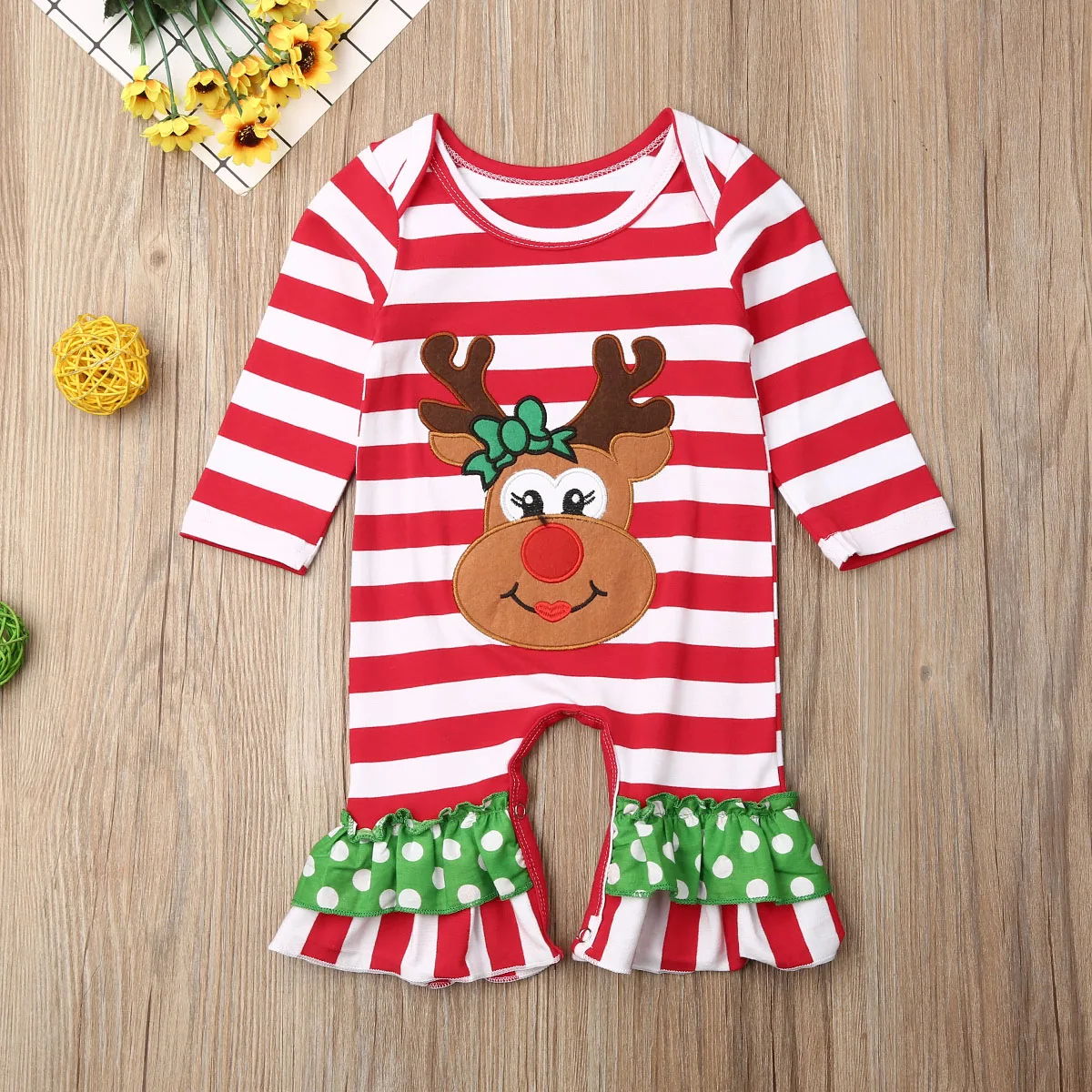 

Brand 4 Styles Xmas Newborn Baby Boys Girls Deer Knitting Romper Babies Winter Warm Playsuit Rompers Outfits Christmas Clothing