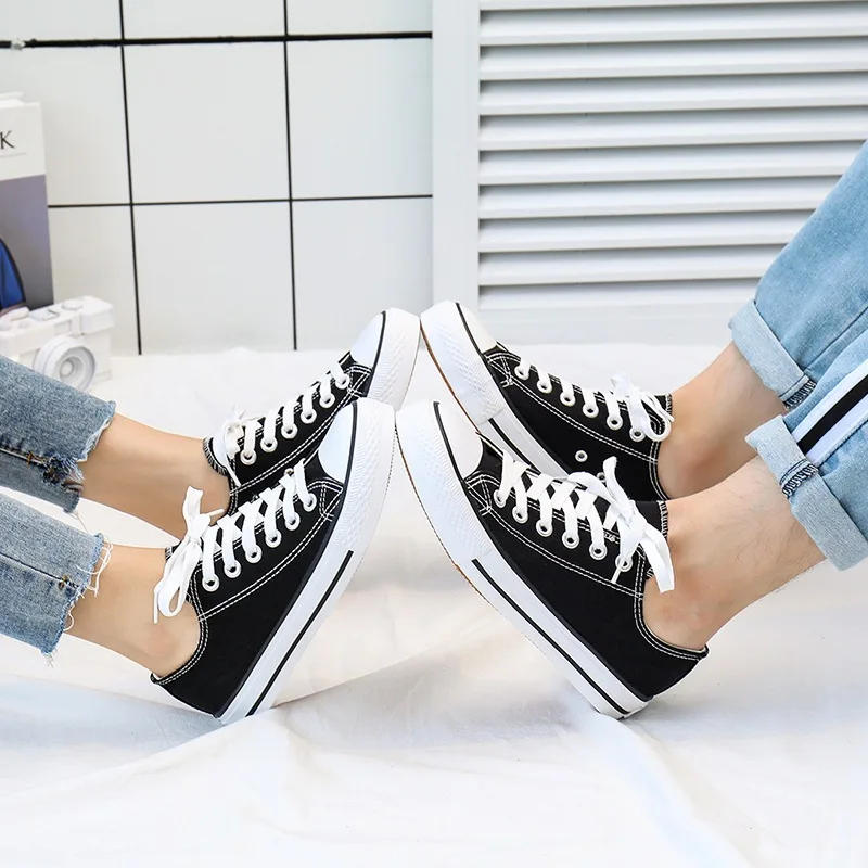 Классические парусиновые туфли мужская обувь на плоской подошве женские