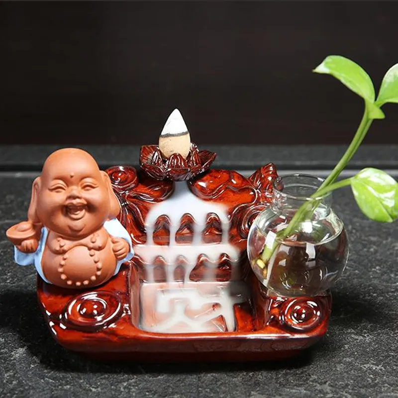 Фиолетовая Песочная горелка для благовоний практичная керамика в виде листьев