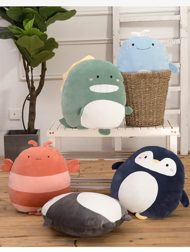 40 см, новинка, супер мягкая плюшевая подушка Kawaii Panda& Penguin& Whale, мультяшное животное, Лев& Лобстер& динозавр, игрушка, кукла, подушка для кровати, подарок