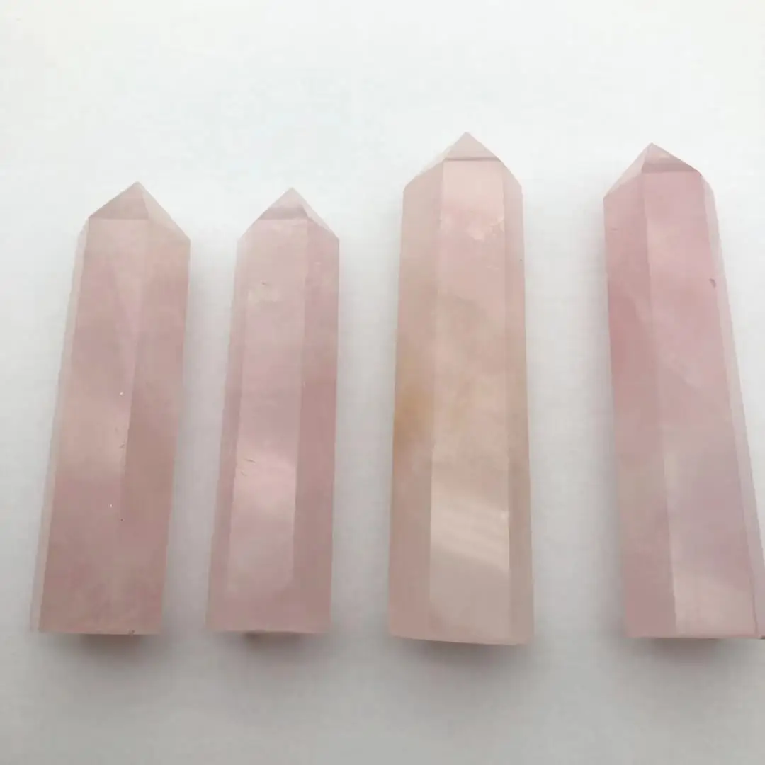 

Natural Rose Quartz Tower 10-12cm Wicca Points Healing Stones Magic Wand Crystal