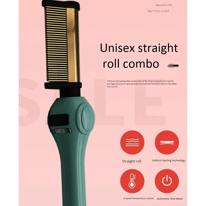 

Hair Straightening Brush Hot Heating Comb Hair Straight Styler Corrugation Curling Iron Hair Curler EU Plug