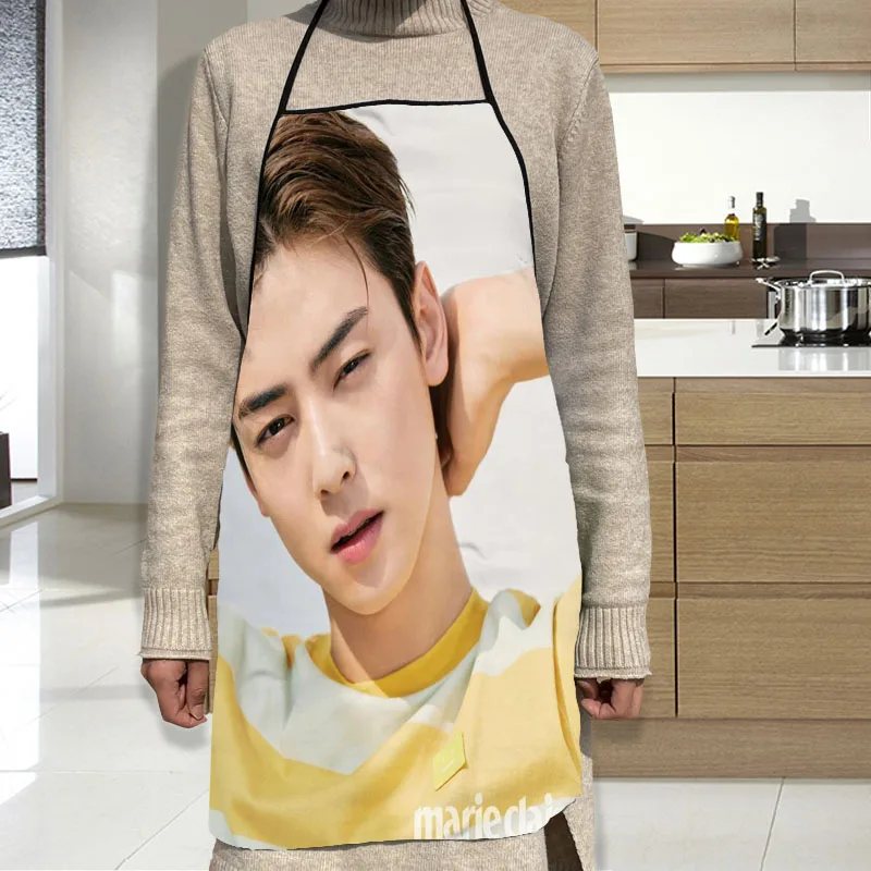 Пользовательский фартук для приготовления пищи вечевечерние Cha EunWoo аксессуары