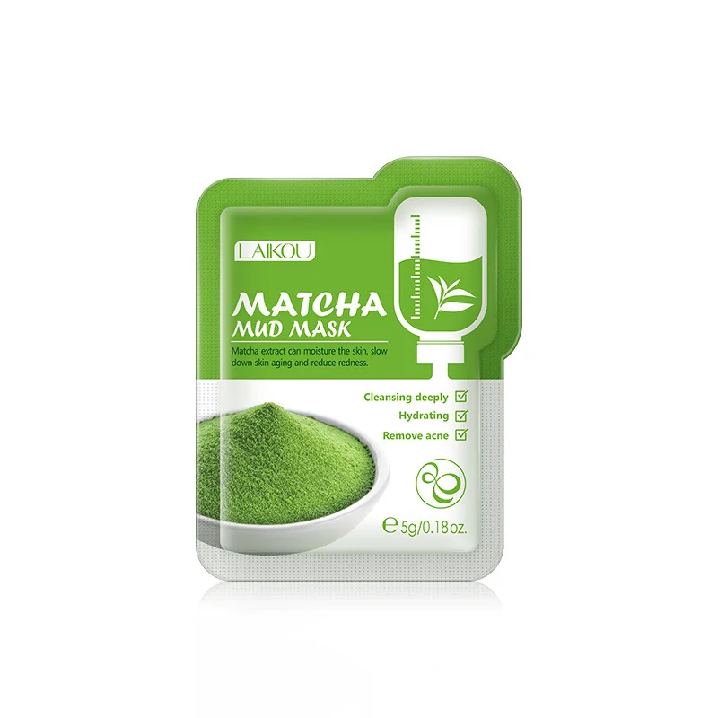 

1 Pcs Matcha Mud Mask Moisturizing Face Facial Mask 1Pcs Fresh Anti-Acne Plant Extract Oil Control Hydrating Mask for Face Women