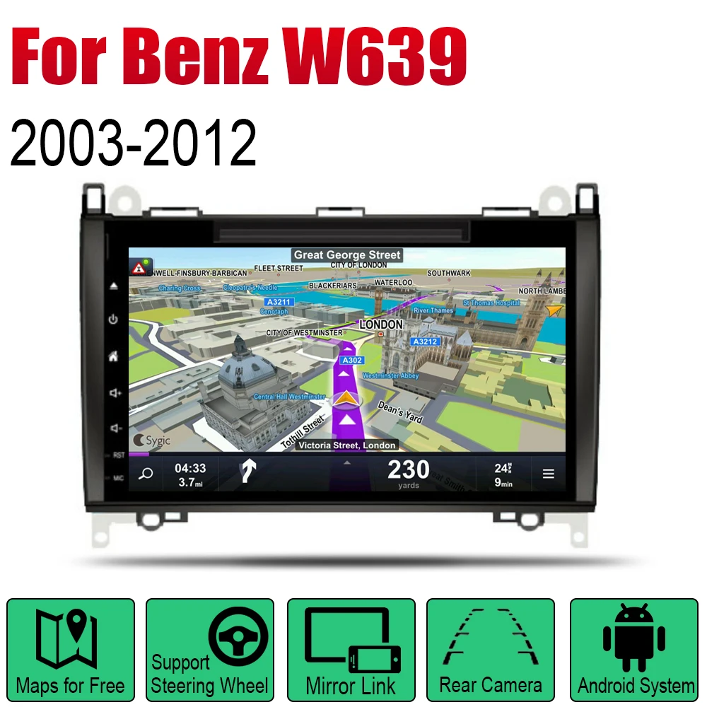 Android 2 Din Авто Радио DVD для Mercedes Benz W639 2003 ~ 2012 NTG автомобильный мультимедийный плеер