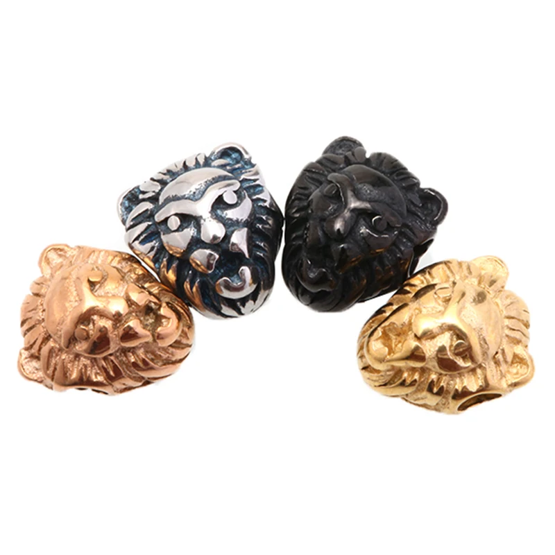 Бусины шармы бусины с львиными головками браслет ручной работы из нержавеющей