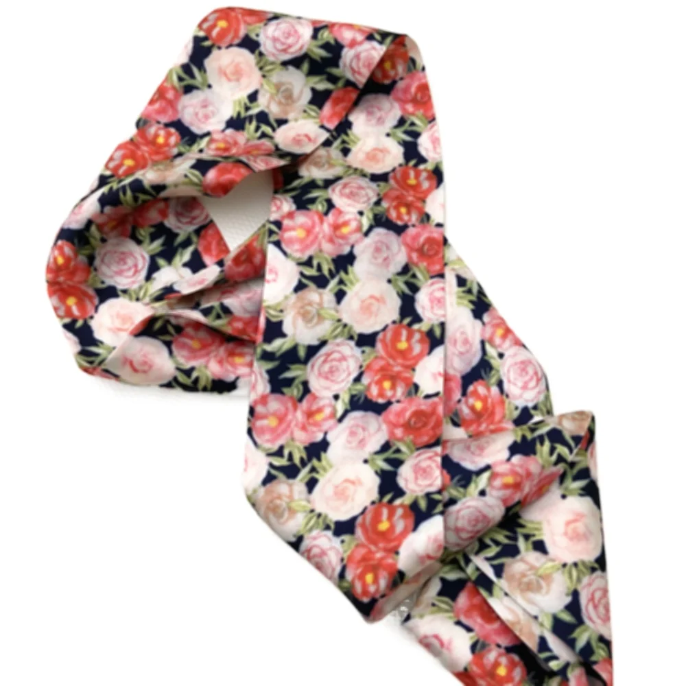 

Summer Scarf Rose flower Women Brand Skinny Hair Bag Scarves Wrist Towel Twill 100% Silk Scarf Neckerchief Headband 2021 sjaal