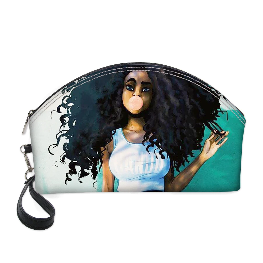 Модная африканская женская косметичка из искусственной кожи с 3D принтом для