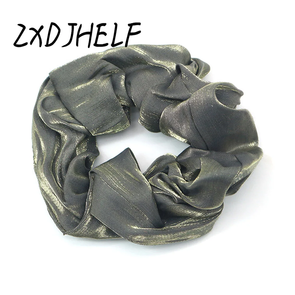

ZXDJHELF Korea Bright Cloth Women Elastic Hair Bands Scrunchie Solid Female Headwear Ponytail Holder Girls Hair Accessories F672