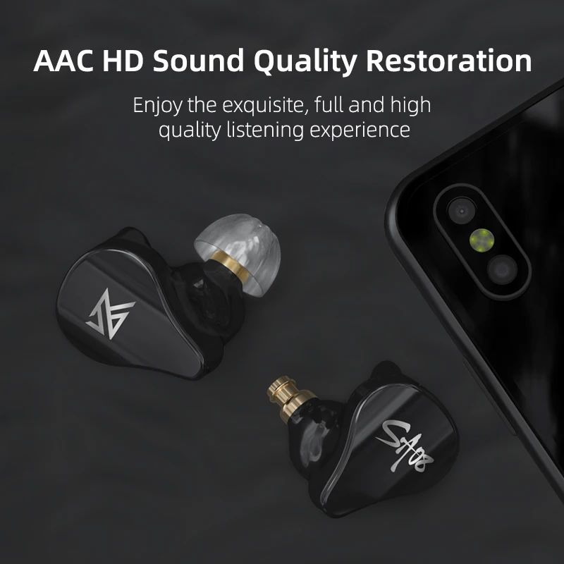 

KZ SA08 TWS Earplugs 8BA Unit Wireless Bluetooth V5.0 Gaming Headset With Touch Control Earplugs Motion Noise Reduction Headset