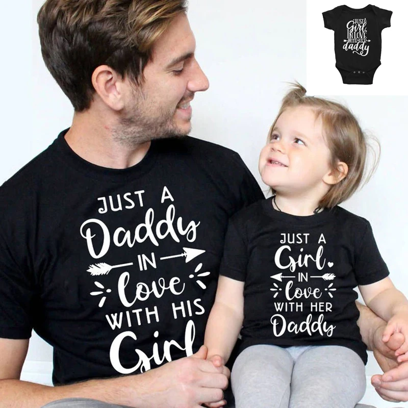 Camisas de pap&aacute; e hija, Just A Dad In Love with His Girl, Daddy and Me, camisas de pap&aacute; e hija, camisetas A juego, env&iacute;o directo-0