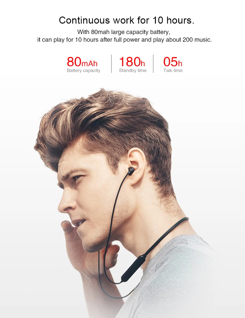 Беспроводные наушники-вкладыши M9 с шумоподавлением магнитная Bluetooth-гарнитура