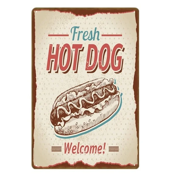 Винтаж домашний Декор Ретро гамбургеров из металла наклейки в ретро стиле