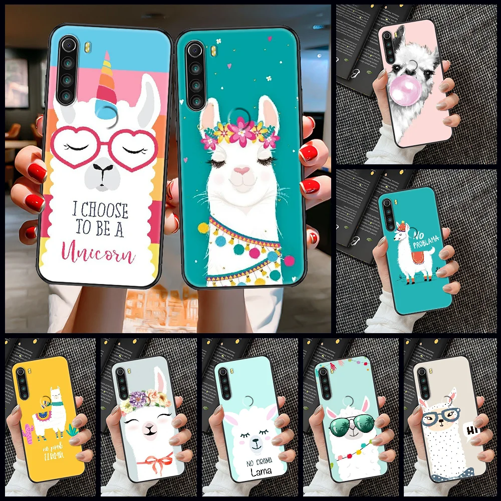 Милый мультяшный чехол для телефона с ламой и альпакой Xiaomi Redmi Note 7 7A 8 8T 9 9A 9S 10 K30 Pro
